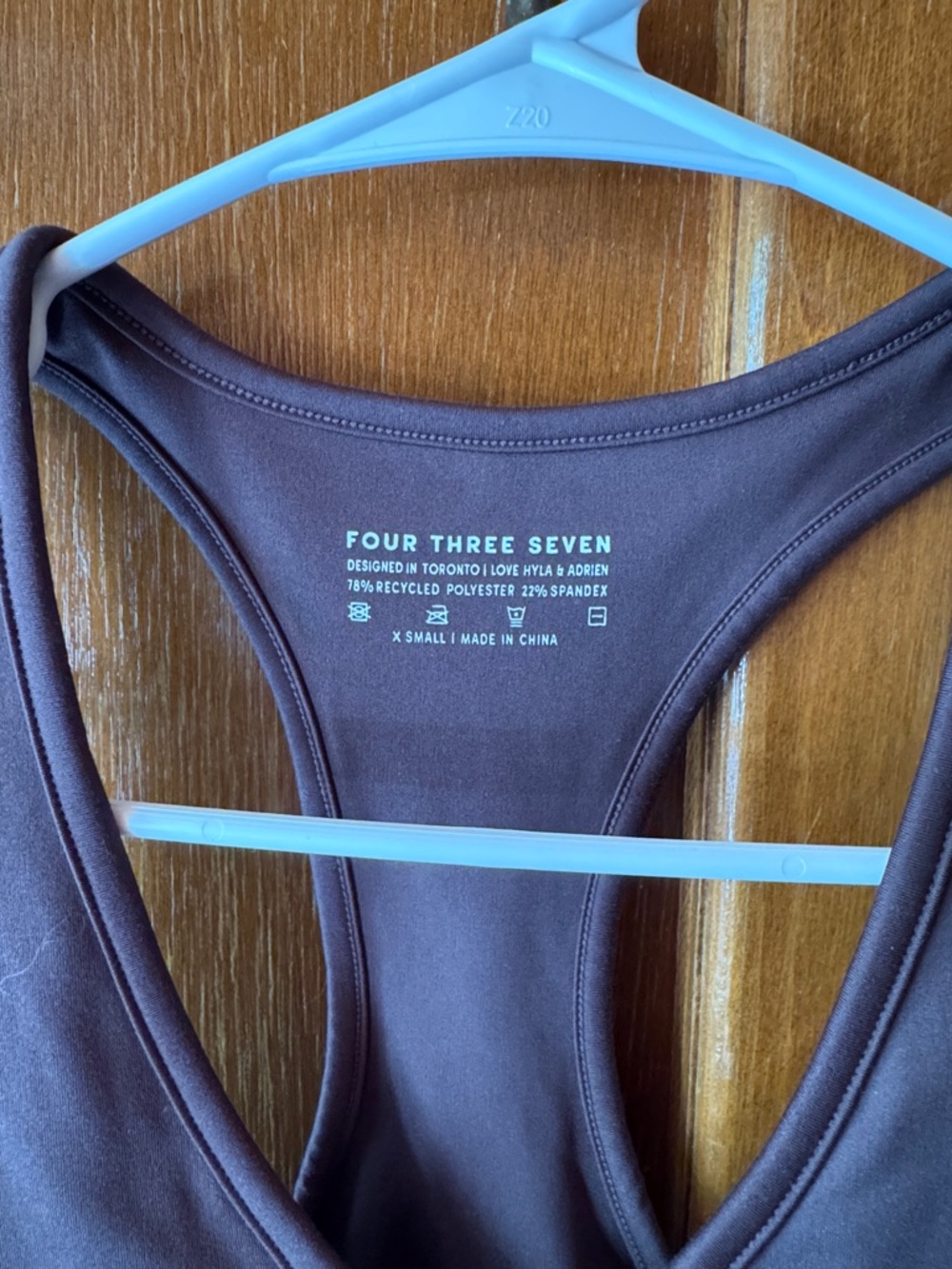 Four Three Seven (437) Brown V-Neck Cropped Sports Tank - Picture 2 of 2